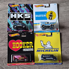 Hot Wheels Premium Real Riders 1:64 4-Car Lot HKS Bilstein Hooker Michelin