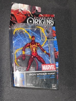Marvel Spider-Man Origins IRON SPIDER-MAN Action Figure Attack Claws Card Warped
