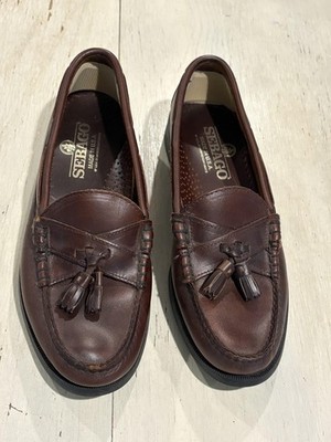 Sebago Shoes Mens Size 10 Brown Leather Tassel Loafers Slip On Dress Made USA