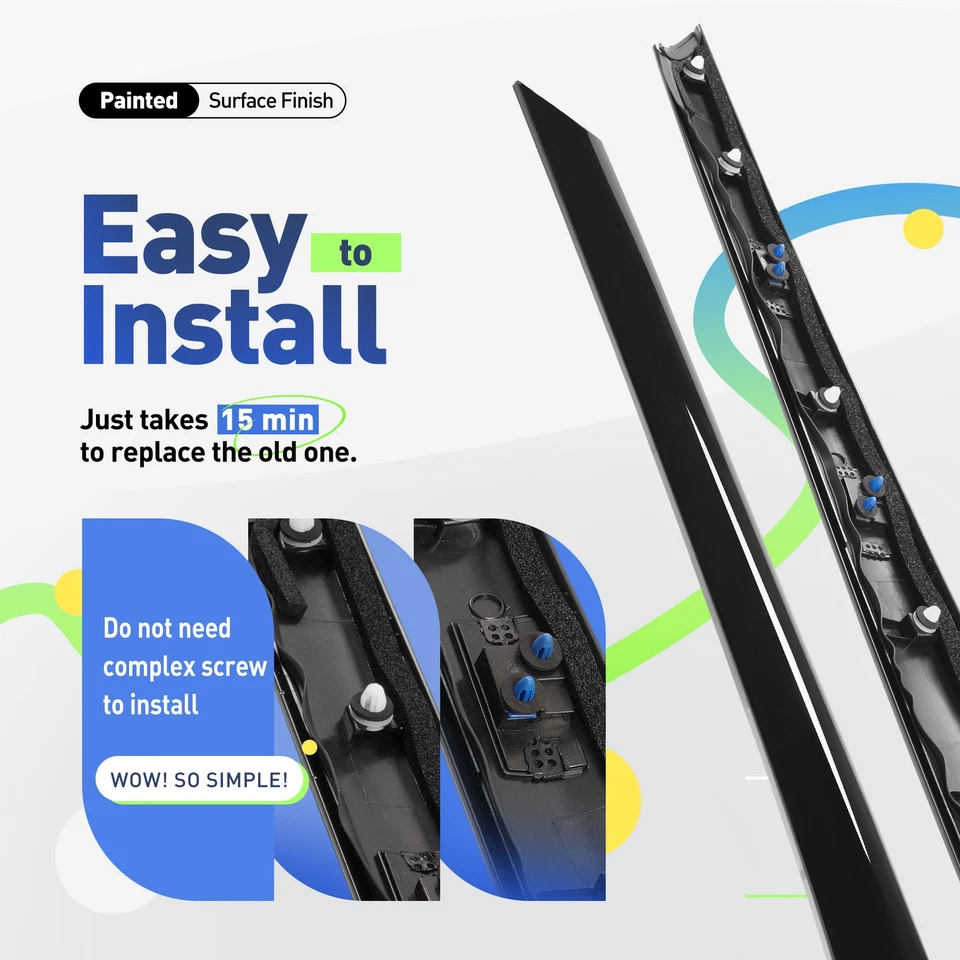 For Kia Soul 2014-2019 Windshield Pillar Trim Exterior Molding Garnish Right Foto 3 de 4