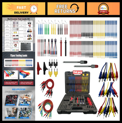114PCS Multimeter Test Leads Kit - Multi-Function Electrical Probes, Alligator C