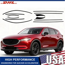 Fit 2017- 2025 Mazda CX-5Car Window Molding Trims Seal Belt Strips Gloss Black 