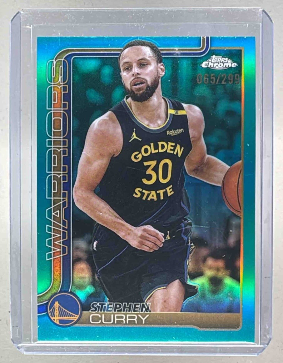Stephen Curry 2025 Topps Chrome #201 Teal Refractor /299
