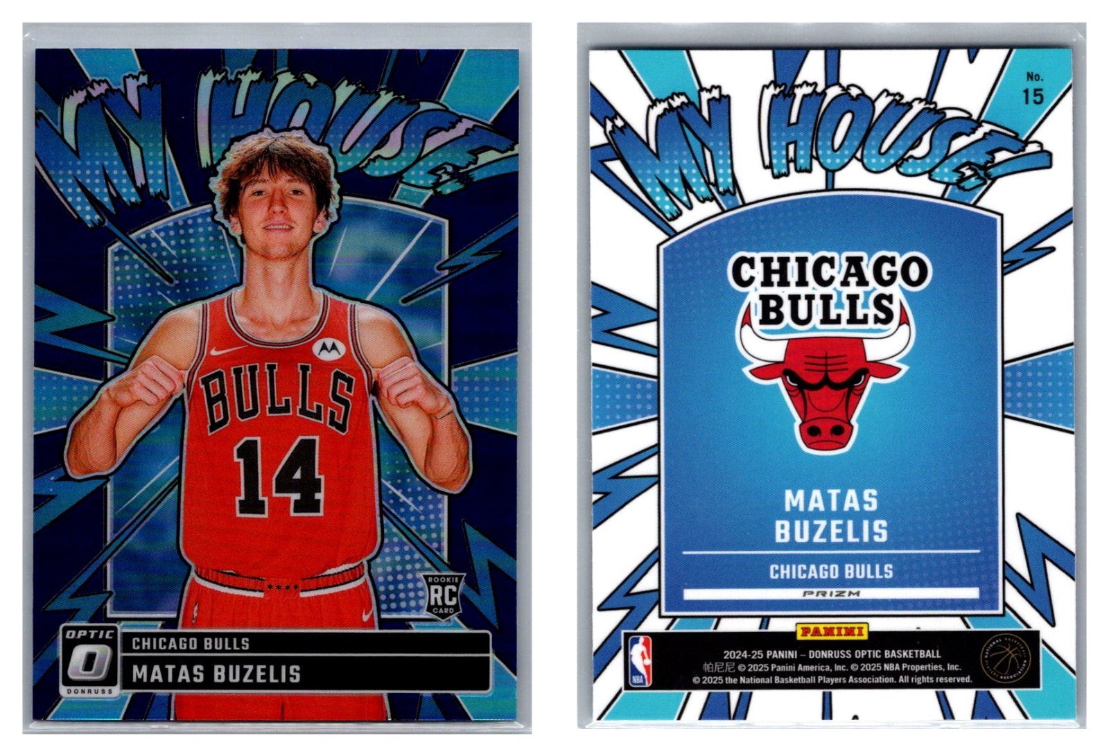 Matas Buzelis RC 2024 Donruss Optic My House Purple Prizm Chicago Bulls