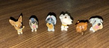 Juego de 6 figuras vintage de perros de colección de la colección Snubbies