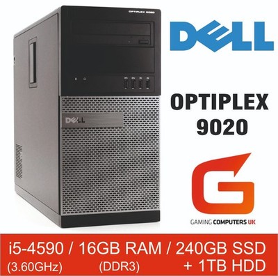 Dell 9020 Tower PC Computer i5-4590 3,60GHz 16GB RAM DDR3 240GB SSD 1TB HDD