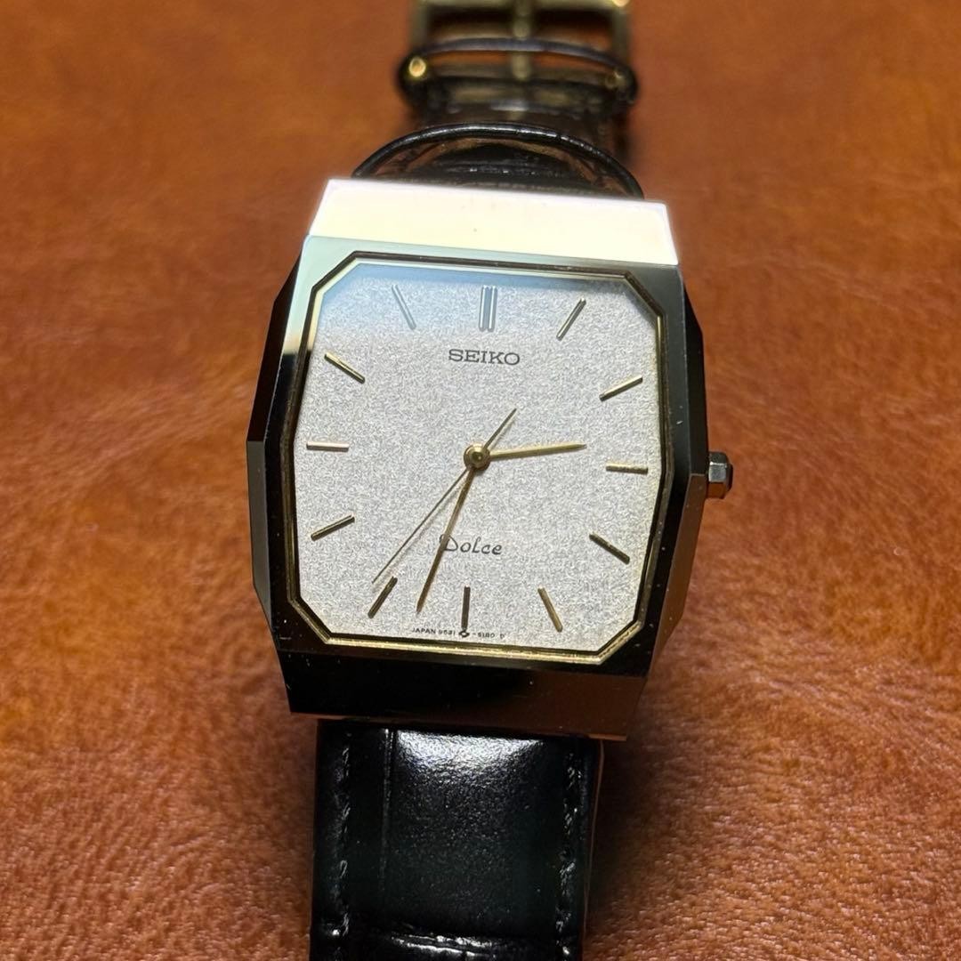 Seiko Dolce Rectangular 80's Tungsten Case Gold W… - image 2