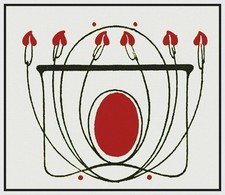 Talwin Morris's Art Nouveau Hearts Design Counted Cross Stitch Pattern