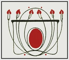 Talwin Morris's Art Nouveau Hearts Design Counted Cross Stitch Pattern