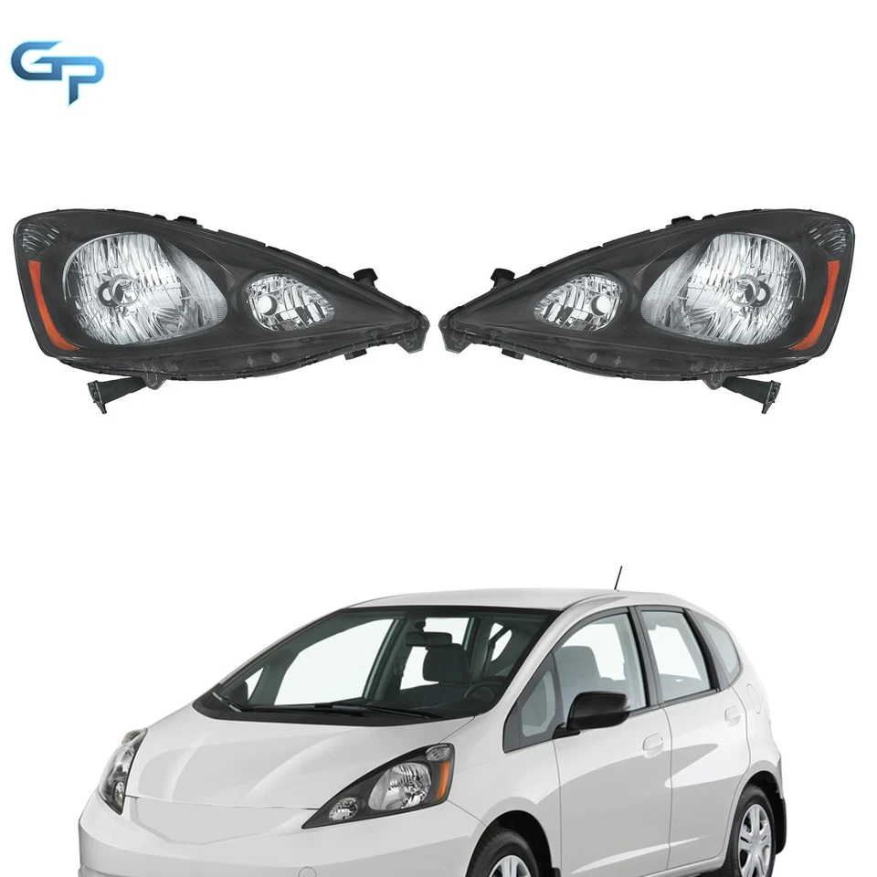 Conjunto de faros halógenos negros tipo HB2 para Honda Fit 2009-2014 Foto 2 de 4