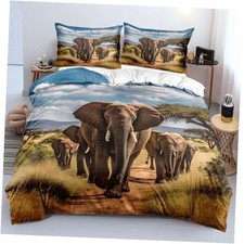 Elephant Duvet Cover Set African Wild Animal Elephant King Elephant10