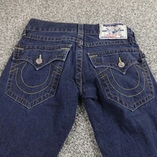 True Religion Jeans Mens 28X32 Dark Blue Denim Pants Straight Flap Pocket Casual