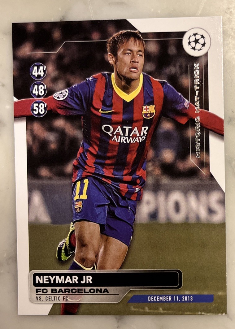 2023-24 Topps UEFA Club Competitions #HH-15 Neymar Jr Historic Hat-Tricks view 1