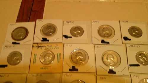A LOT OF 40 AU/BU 90 % SILVER WASHINGTON QUARTERS