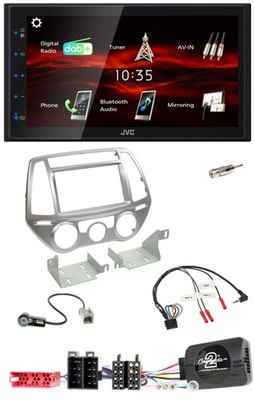 JVC USB Bluetooth Lenkrad DAB 2DIN Autoradio für Hyundai i20 2012-2014 man. Klim