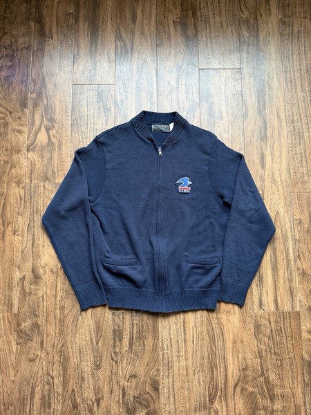 Suéter con Cremallera Vintage Años 80 US Mail Standing Eagle Brookfield Uniformes Talla M