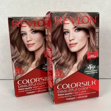 Revlon Colorsilk Hair Color Permanent Dye Keratin 60 Dark Ash Blonde Lot of 2