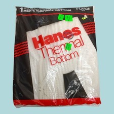 Vintage 1987 Hanes Mens Thermal Bottom Waffle Pants Long Johns New Dead Stock XL