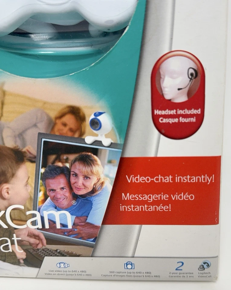 Vintage 2005 Logitech QuickCam Chat 2 Camera Headset Webcam New Sealed - Image 2 of 4