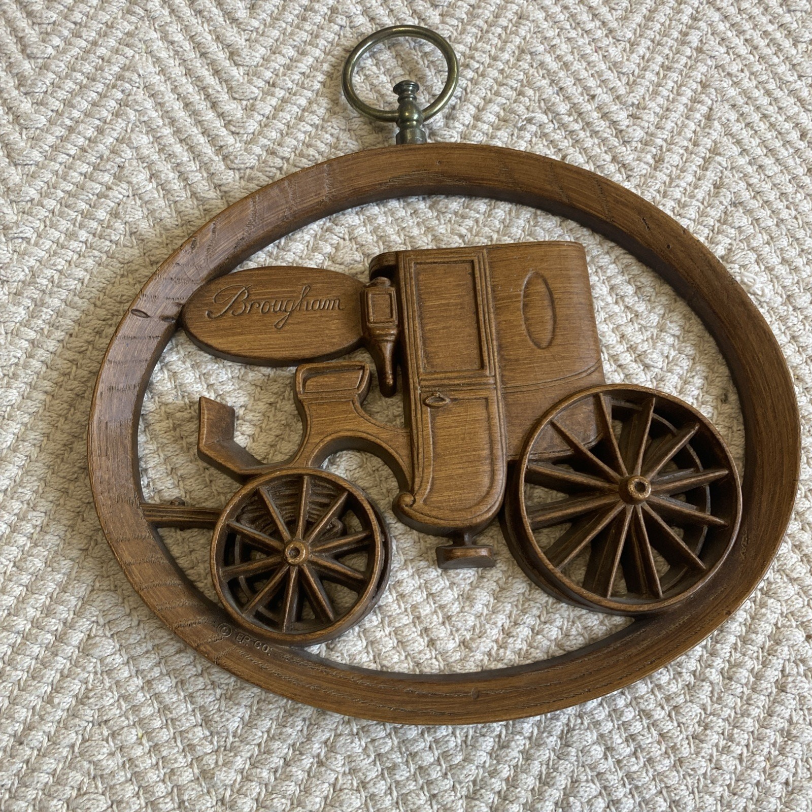 Vintage Burwood Products Company Hanging Wall Art Cars Brougham Great Condition