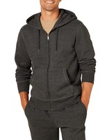 Amazon Essentials Herren Fleece-Kapuzenpulli ReißVerschluss Dunkelgrau S