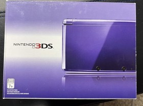Nintendo 3DS Midnight Purple Handheld Console w/ Box, Stylus, Games & AC Adapter