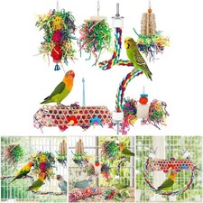 Foraging Shredding Parakeet Toys Rope Perch Conure Cockatiel Budgies Lovebird
