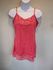 Maurices Medium Lace Cami Top Coral Bright Boho Y2K Fairy Coquette