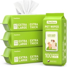 Pet Wipes for Dogs Cats Extra Large Thick Hypoallergenic Paws Butt Eyes Ears