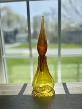 Husted Glass Works Blenko Decanter Style Gold Topaz 627