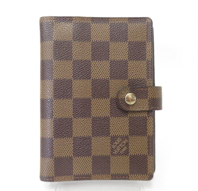 LOUIS VUITTON Damier Ebene Agenda PM Tagesplaner Notizbuch Hülle S#52682