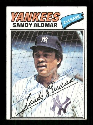 1977 Topps #54 Sandy Alomar  signed autograph EX, ballpoint, Yankees EAA1 bxcp71