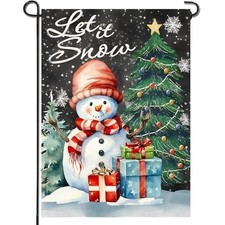 Welcome Christmas Garden Flag 12x18 Inch Double Sided Outside, 1 Garden Flag