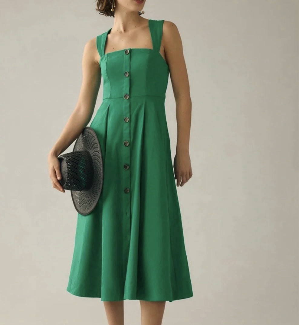 maeve sleeveless button-front a-line mini dress Maeve Button-Front Mini Dress