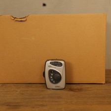 Portable Cassette Player AM/FM Personal Stereo Walkman Belt Clip Silver Gray