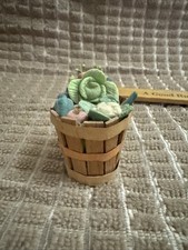 Doll House Accessories Miniatures Bushel Of Vegetables Carrots Corn In Basket