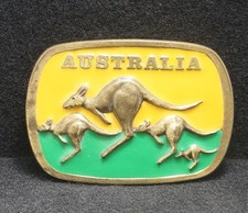 WA05109 VINTAGE 1989 GREAT AMERICAN AUSTRALIA KANGAROO SOUVENIR BUCKLE