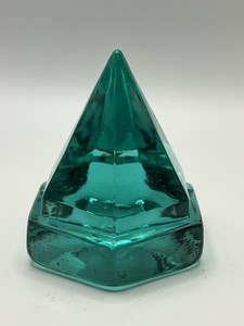 Turquoise Glass Deck Prism 6 Sided Geometric Nautical Paperweight