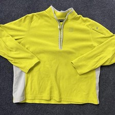 Lands' End Sweatshirt Youth XL 18-20 Yellow Fleece 1/4 Zip Colorblock Pullover