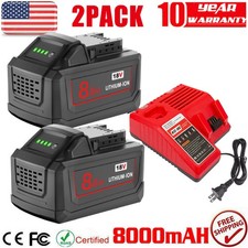 NEW 2Pack Battery Charger For Milwaukee M18 8.0AH BATTERY Extended Capacity