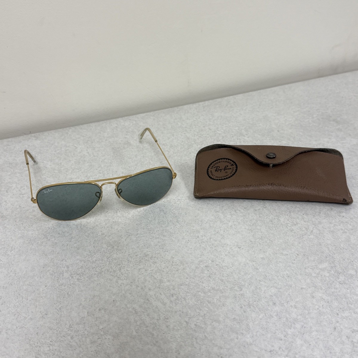 【美品】B&L RAYBAN AVIATOR 58□14 USA ゴールド Ray Ban Gold Aviator Sunglasses 58-14 USA Vintage B&L Blue Teal