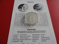 *Südkorea 10000 Won 1988  Silber PP (1 Oz. Fein)* Olampia 1988 (Schub132).