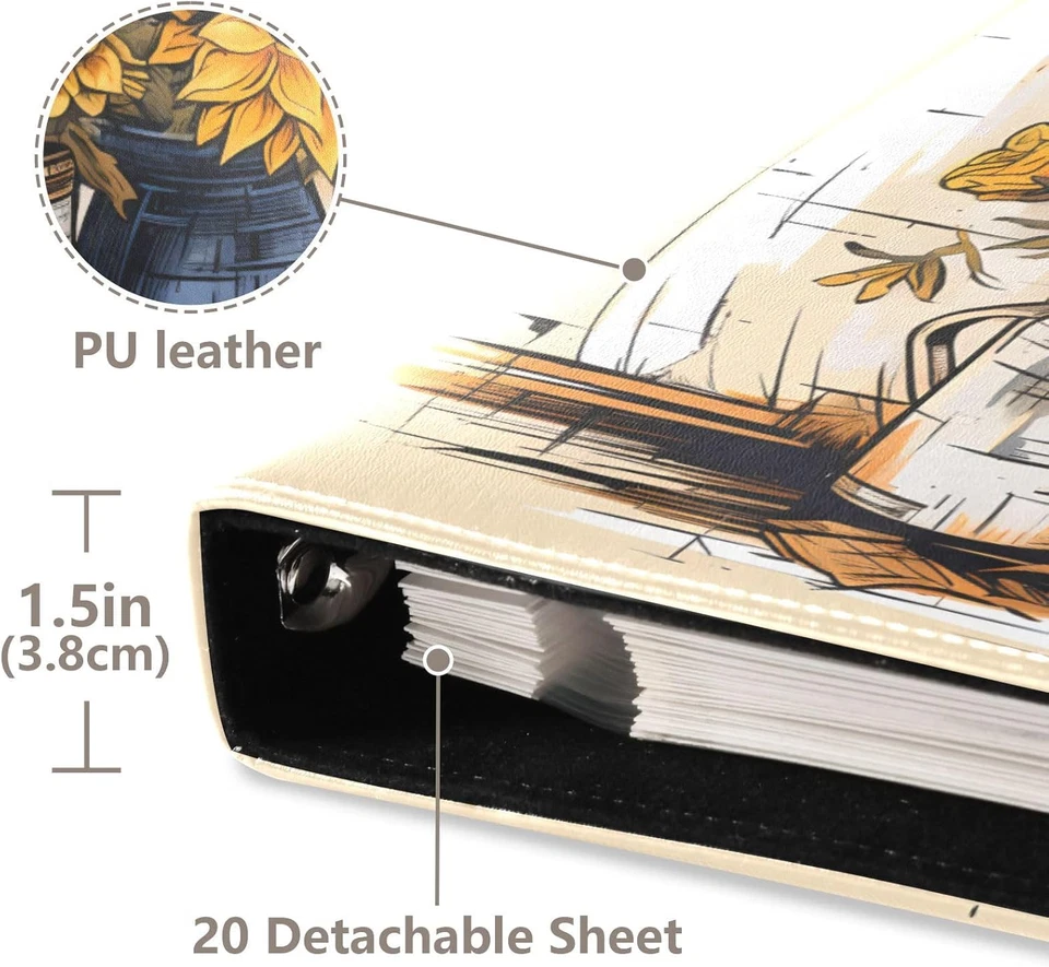 Álbum fotos grande girasol cuero faça você mesmo autoadesivo boda bebe familia recuerdos - Imagem 4 de 4
