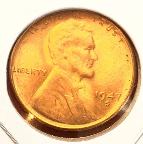1947-S Lincoln Wheat Cent Penny GEM RED BU From an Original Bank Roll