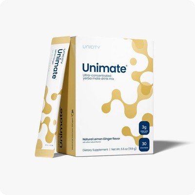 UNICITY UNIMATE LEMON GINGER STICK PACKS - Great Tasting 22 Ounce (Pack of 1)