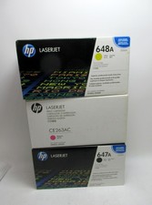 LOT OF 3 GENUINE HP 647A COLOR LASERJET CE262A CE263A CE260A TONER CARTRIDGES