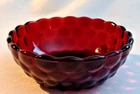 Vtg Anchor Hocking Royal Ruby Red Bubble Glass Fruit Bowl Indiv. 4 3/8" Beauty!