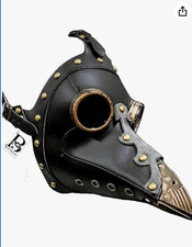 Steampunk Faux Leather Halloween Plague Doctor Death Party Mask Adult Costume