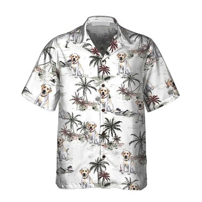 Labrador Retriever Dog Tropical Pattern Hawaiian Shirt