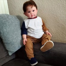 28in Artist Painted Reborn Baby Doll Toddler Pouty Lips Boy Rooted Hair Gift